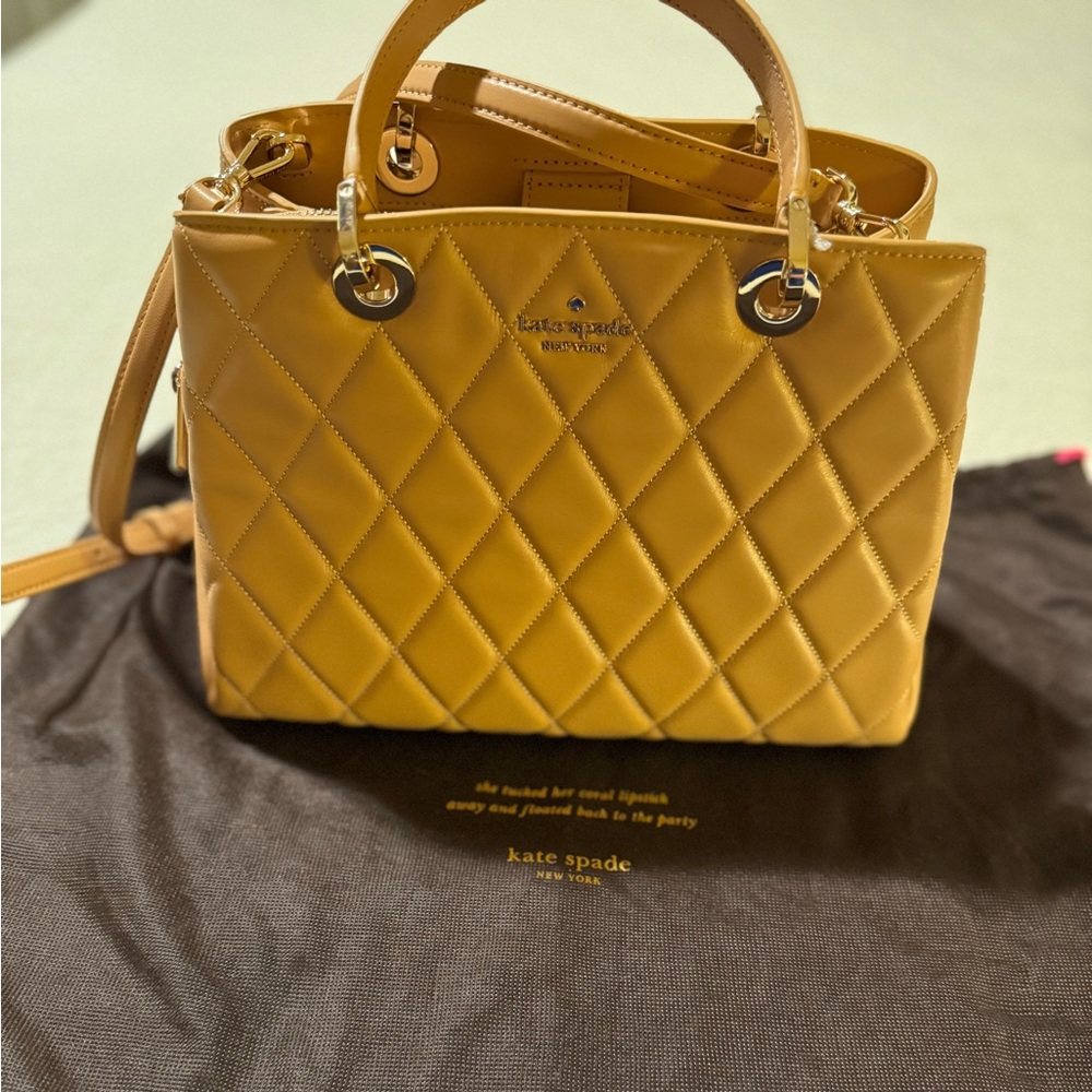 Kate Spade Tan Quilted Satchel